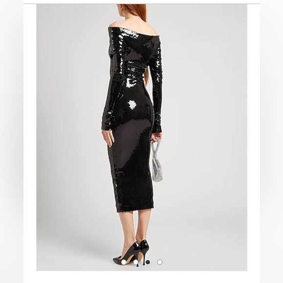 Elegant Black Sequin Off-Shoulder Dress Alexandre Vauthier - Picture 2 of 3